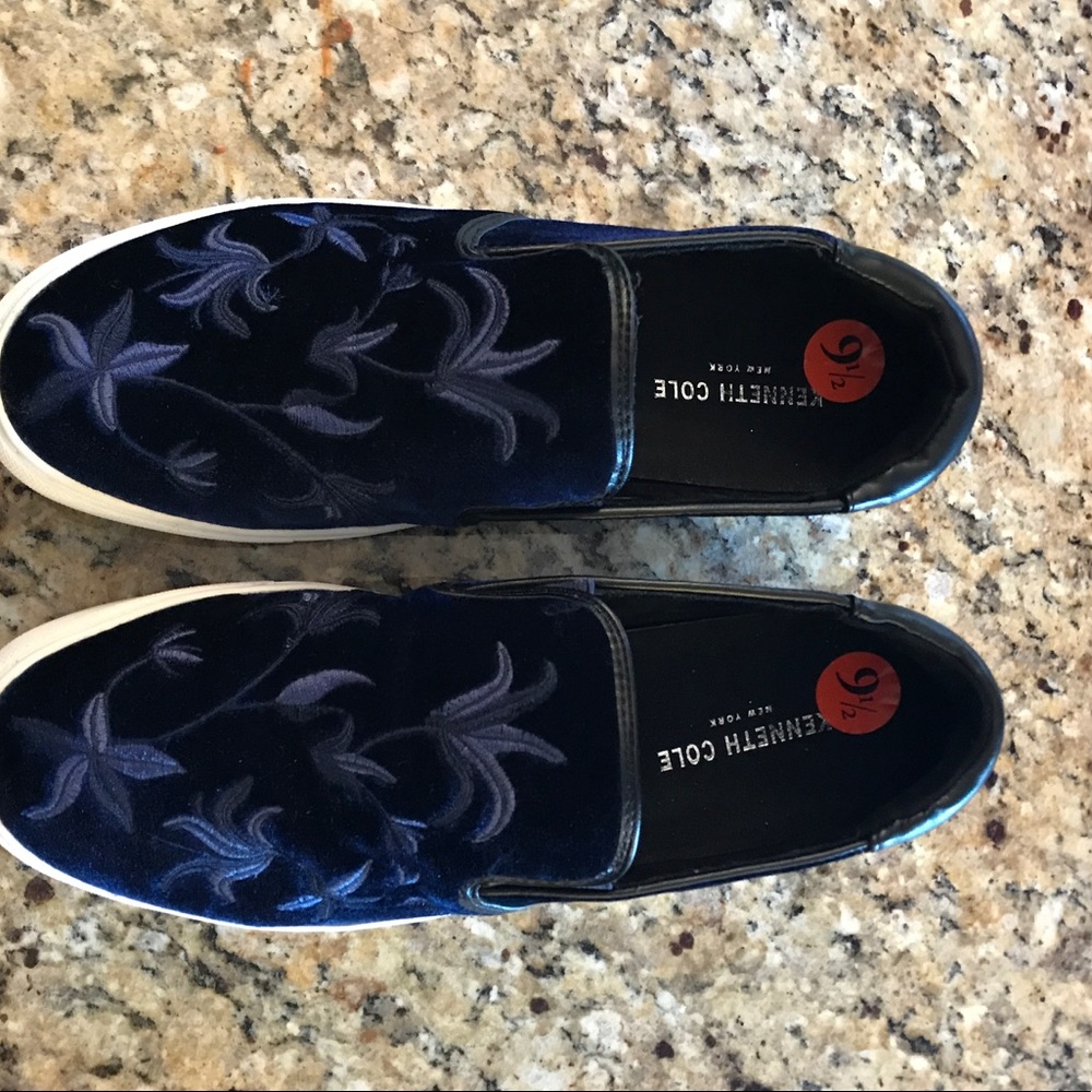Kenneth Cole Alesy Platform Blue Velour - Picture 3 of 7